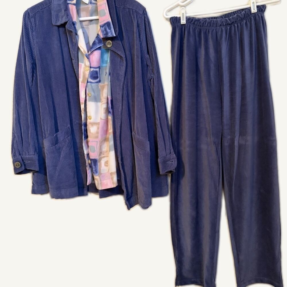 Purple Corduroy 3-PC Set: Blair Top, W-Within Jacket, Only Necessities Pants M/L